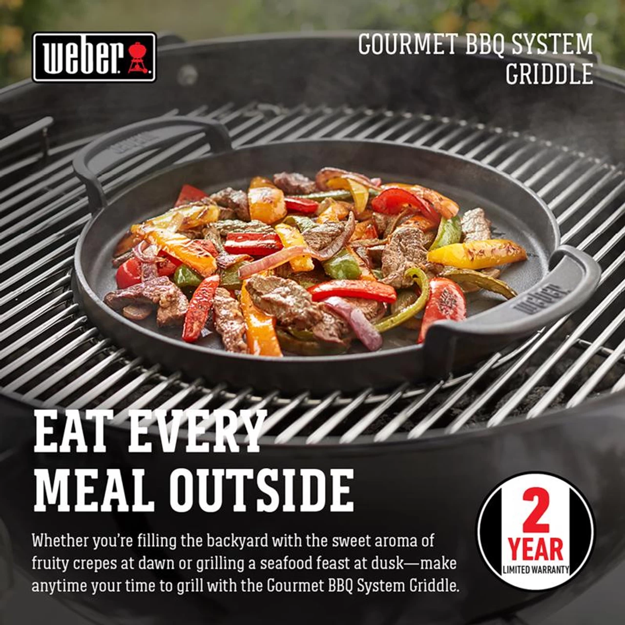 Weber 7421 Gourmet BBQ System Cast Iron Grill Top Griddle 4 Weber 7421 Gourmet BBQ System Cast Iron Grill Top Griddle - Image 2