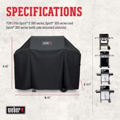 Weber 7139 Premium Grill Cover - Spirit II 300, Spirit/Spirit SX 300, Spirit 200 (side Controls) -Weber Store 8882821 A V2.eps High 03537.1648414108