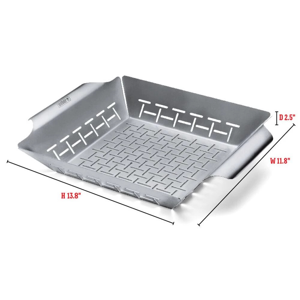 Weber Stainless Steel Large Deluxe Grilling Basket (WEB-6434) 4 Weber Stainless Steel Large Deluxe Grilling Basket (WEB-6434) - Image 2