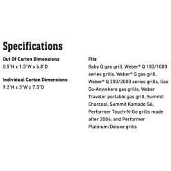 Weber Adapter Hose (WEB-6501) 7 Weber Adapter Hose (WEB-6501) -Weber Store web 6501 spec a 05 22