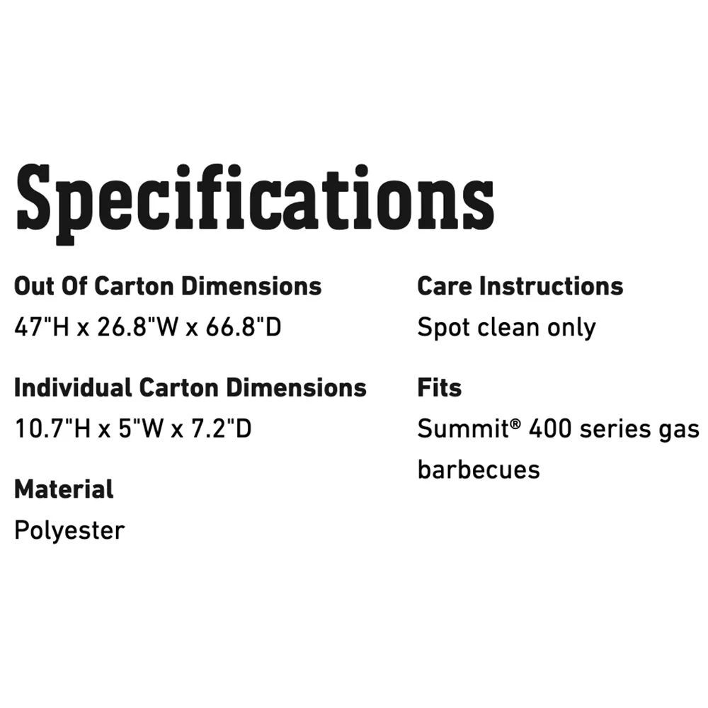 Weber Premium Grill Cover For Summit 400 Series Grills (WEB-7108) 4 Weber Premium Grill Cover For Summit 400 Series Grills (WEB-7108) - Image 2