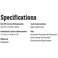 Weber Premium Grill Cover For Summit Kamado S6 Grill Center (WEB-7174) -Weber Store web 7174 spec a 05 22