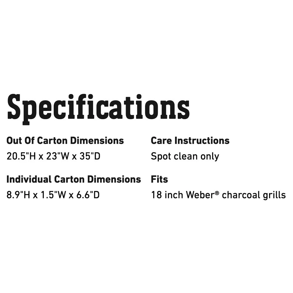 Weber Grill Cover For 18-Inch Charcoal Grills (WEB-7175) 4 Weber Grill Cover For 18-Inch Charcoal Grills (WEB-7175) - Image 2