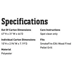 Weber Premium Grill Cover For SmokeFire EX4 Grill (WEB-7190) 9 Weber Premium Grill Cover For SmokeFire EX4 Grill (WEB-7190) -Weber Store web 7190 spec a 05 22