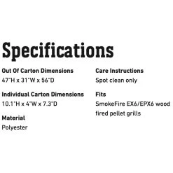 Weber Premium Grill Cover For SmokeFire EX6/EPX6 Grills (WEB-7191) 9 Weber Premium Grill Cover For SmokeFire EX6/EPX6 Grills (WEB-7191) -Weber Store web 7191 spec a 05 22