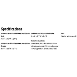 Weber IGrill Mini App-Connected Thermometer (WEB-7202) 7 Weber IGrill Mini App-Connected Thermometer (WEB-7202) -Weber Store web 7202 spec a 05 22