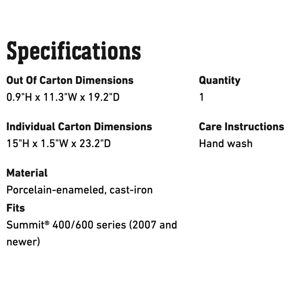 Weber Griddle For Summit 400/600 Series Grills (WEB-7404) 4 Weber Griddle For Summit 400/600 Series Grills (WEB-7404) - Image 2